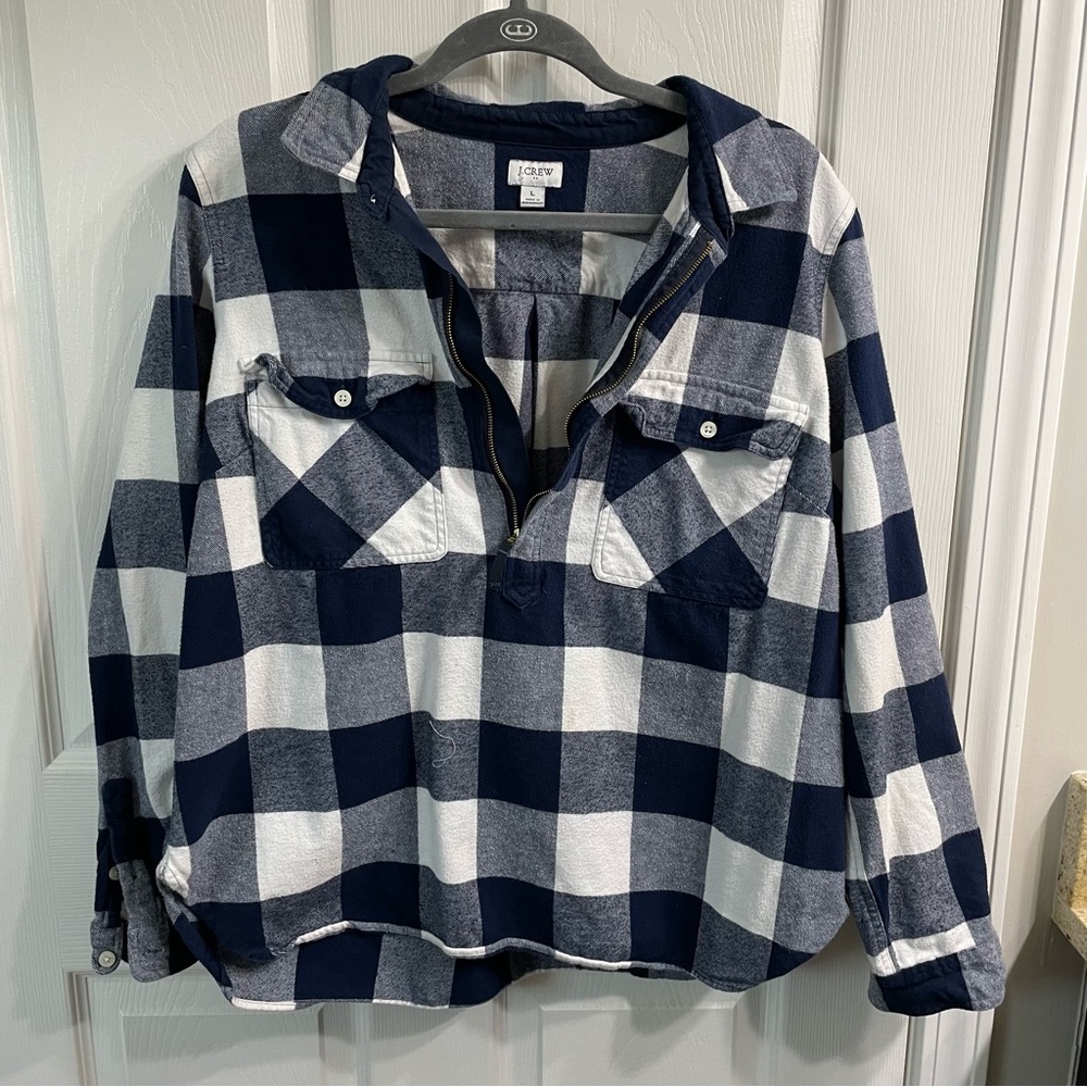 Jcrew half zip flannel